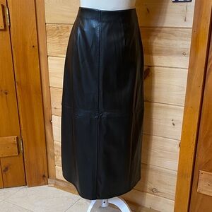 Elegant, buttery soft Black Vegan Leather Skirt, NWT!